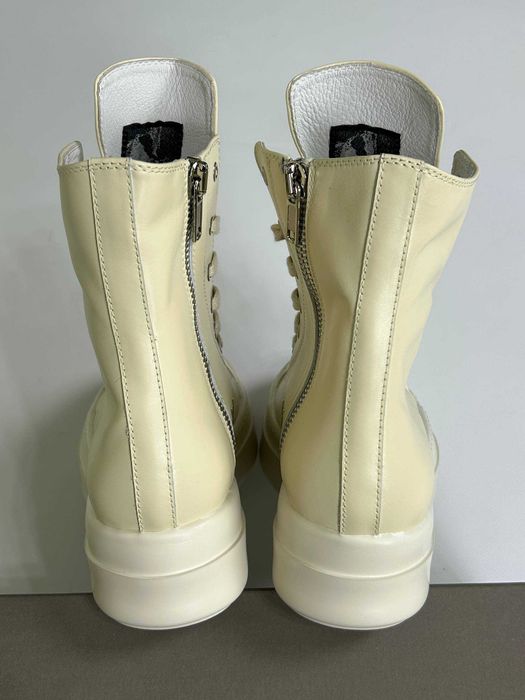Кеди Rick Owens DRKSHDW megabumper ramones  белые кожаные кеды 41 43