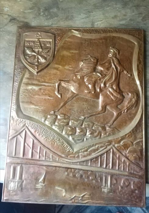 Медная гравюра Богдан Хмельницький картина, чеканка СССР