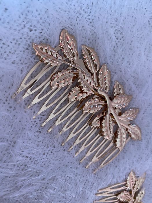 Travessão de cabelo folhas douradas - estilo deusa grega