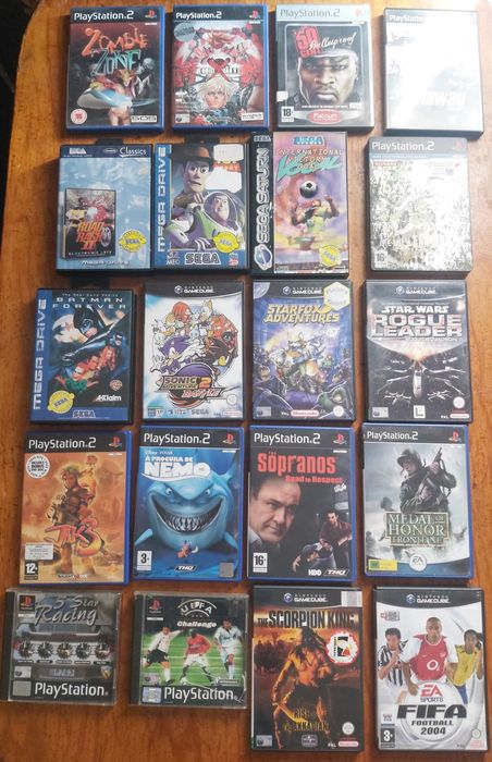 Ps1 ps2 mega drive game cube e sega saturno vários jogos.