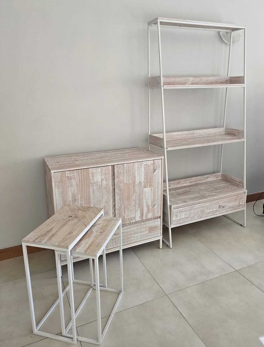 COMPLETE MATCHING FURNITURE SET - white oak finish all excellent like new condition