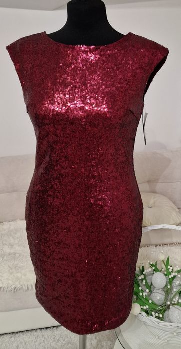Sukienka bordo,cekiny.