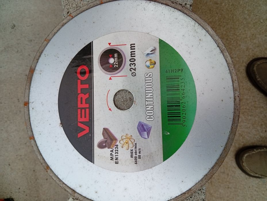 Disco de corte de pedra diamantado continuo 230 mm