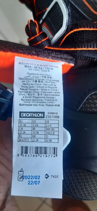 Rolki Oxelo Fit 3 r.35-38 Zestaw