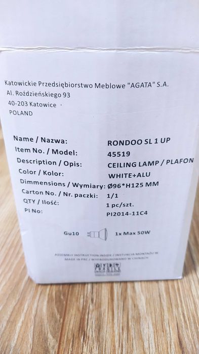 Lampa sufitowa biała plafon