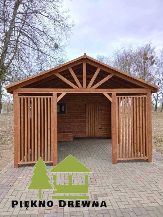Domek Kacper 2w1 Dach Dwuspadowy – 7mx4 m Domek 4x3 m + Altana 4x4 m
