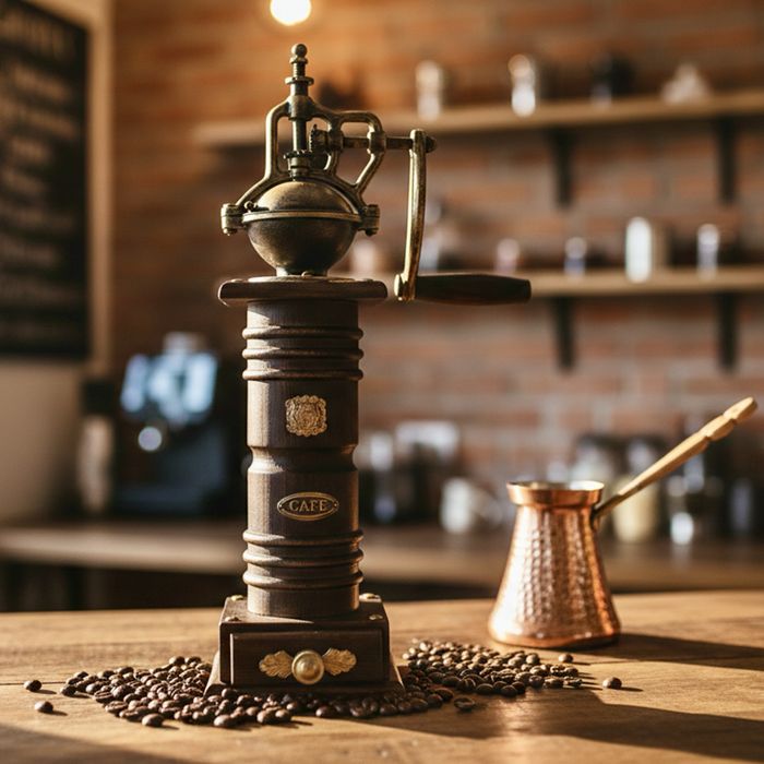 Антикварний кавовивий млинок, кавомолка, кофемолка антикварная.