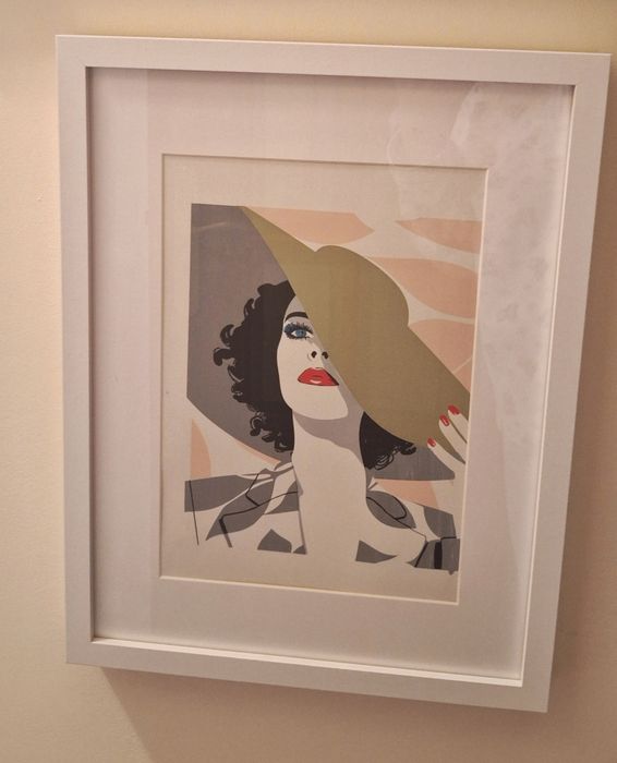 Quadro com moldura-entrega em mão