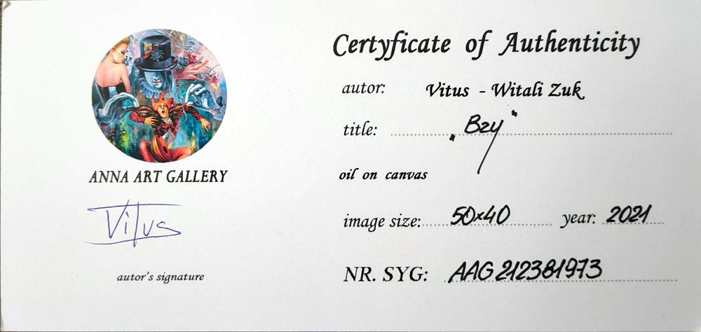 VITUS obraz olejny olej Bzy 50x40 certyfikat