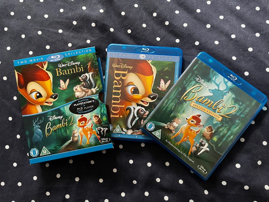 Disney/ Pixar Blu-Ray  e DVD Bambi, Cinderela, Brave, Peter Pan, Alice, Dama e o Vagabundo
