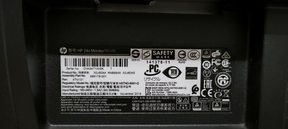 Monitor HP 24"..