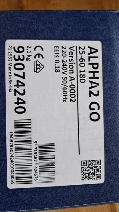 Pompa obiegowa Grundfos alpha 2 GO 25-60-180