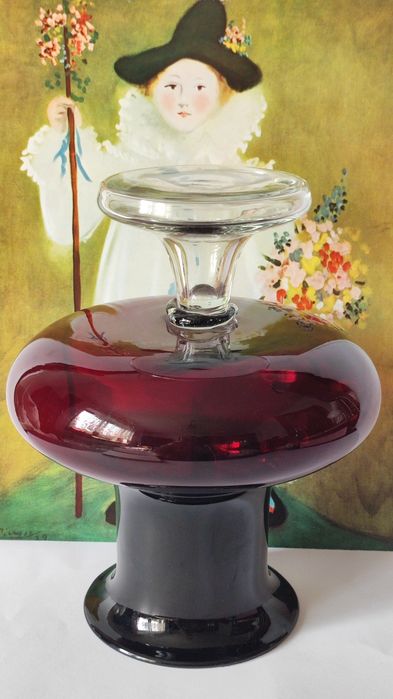 Tarnowiec wazon piękne stare kolorowe szkło