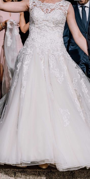 Suknia ślubna Mori Lee, kolor ecru, rozm. XS/S + welon
