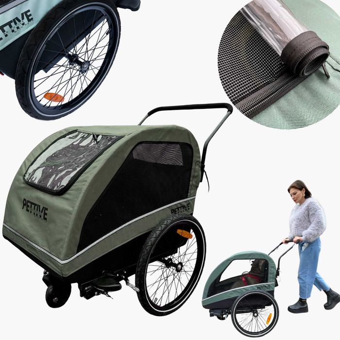 Wózek dla psa i przyczepka rowerowa dla psa do 40 kg lub kota norma UE