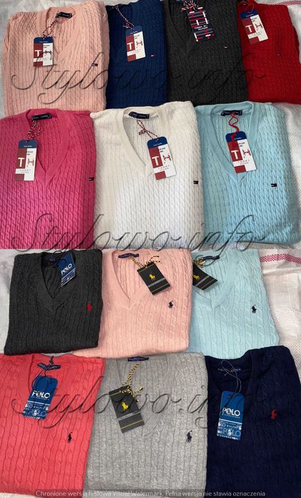 Sweterek damski Tommy Hilfiger swetr w serek nowość S-XL