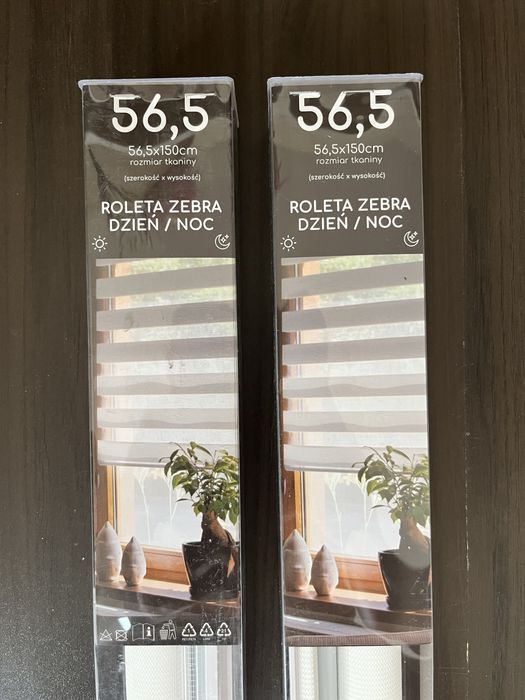 2 sztuki Nowa Roleta Zebra na okno dzień - noc Biała 56,5 x 150 cm Deco Team