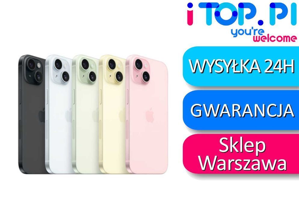 iPhone 15 128gb E-SIM I Kolory I Sklep Wa-Wa I Gwarancja 12 miesięcy