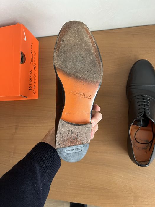 Класичні туфлі Santoni [чорні; 10.5(44.5-45)]