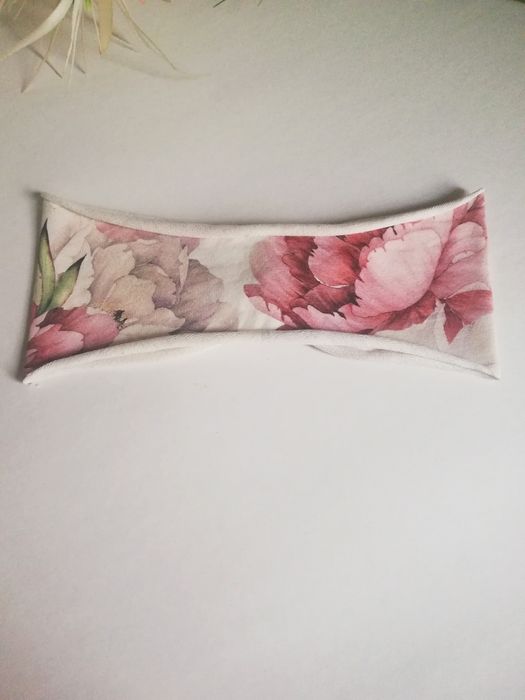 Chusta i opaska damska peonie handmade