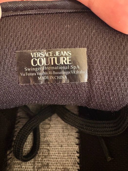 Кроссовки кожаные versace
