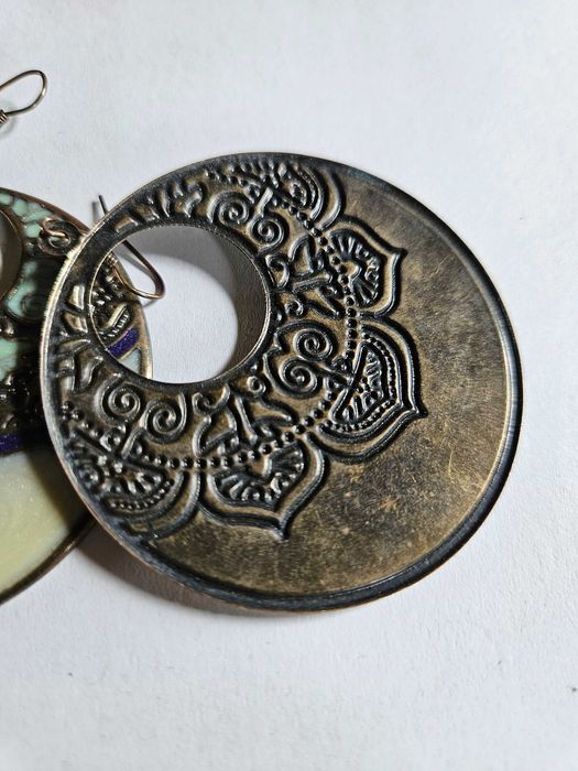 Ogromne kolczyki etniczne Boho zdobienie emalia