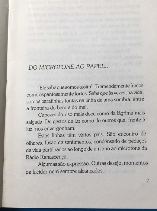 Livro c/ orações da manhã na Rádio Renascença (anos 90)