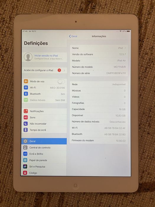 Ipad Air 16 Gb em otimas condicoes