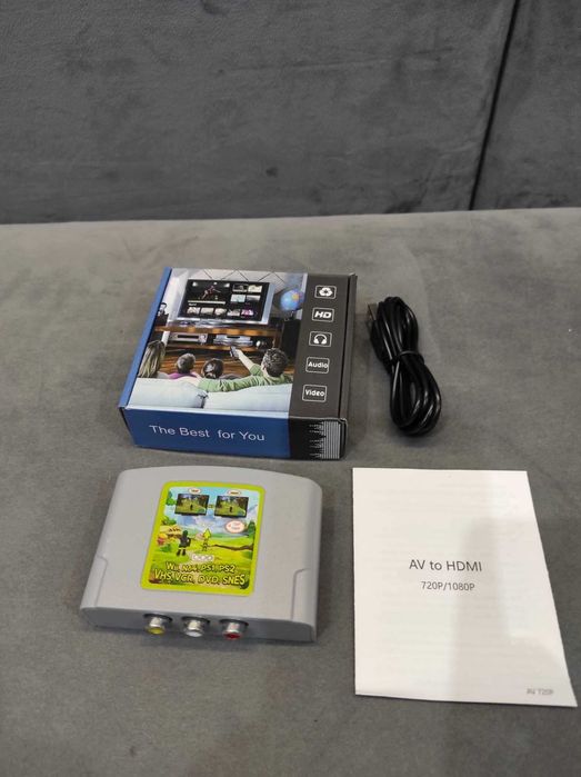 Konwerter RCA na HDMI 720P/1080P do PS1, PS2, VHS, VCR, DVD, SNES, Wii