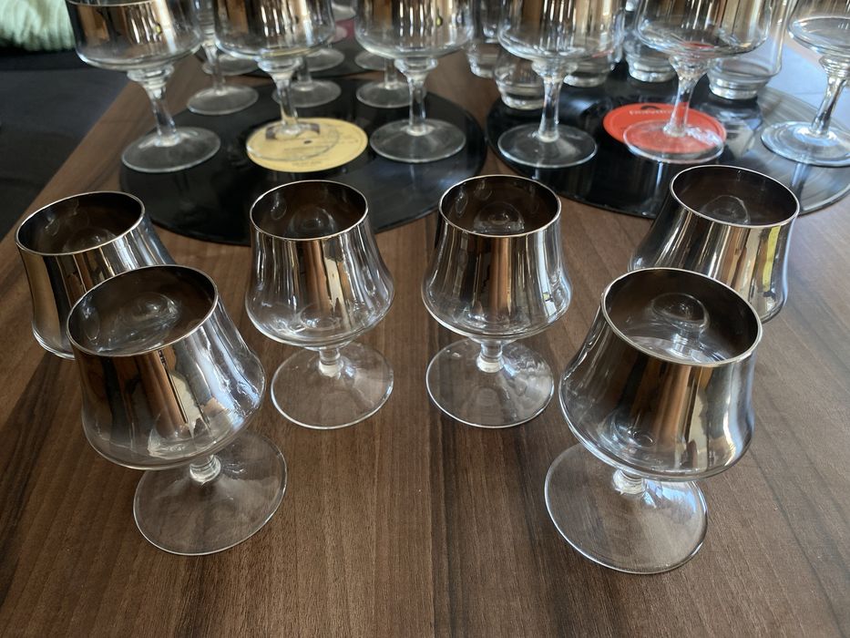 Zestaw szkło dymione PRL