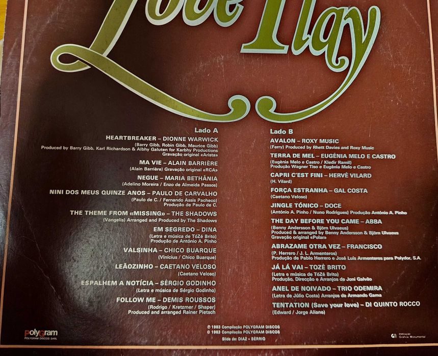 Vinil: Love Play - 20 canções de amor
