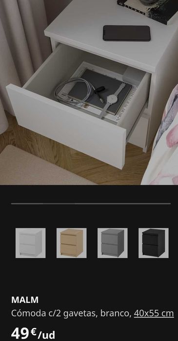 Cómoda NOVA com 2 gavetas IKEA