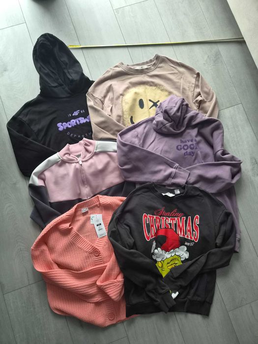 Zestaw dziewczęcych bluz, bluzeczek 158/164 H&M, 4f, Cool Club