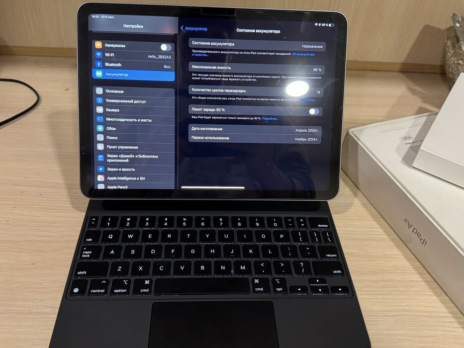 Keyboard + Apple iPad Air 6 11 2024 M2 128GB Space Gray/ Бат 97%