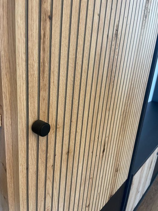 Pack sala de estar Carvalho e Preto mate 
Elemento bar: L80 x P40 x A