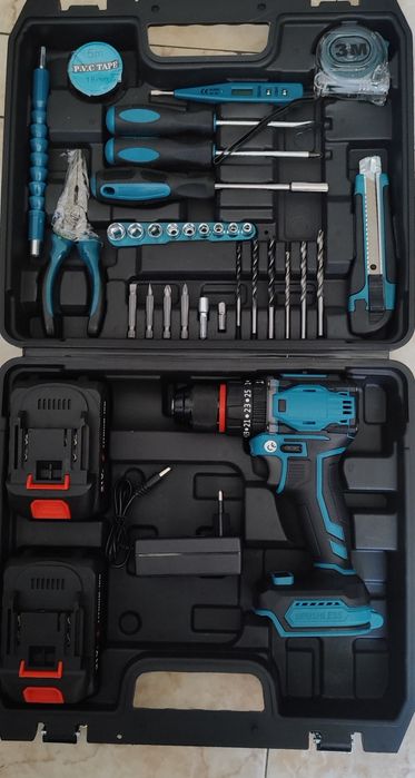 Kit completo de ferramentas com aparafusadora de impacto