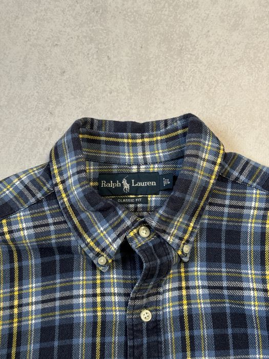 Фланелевая рубашка Polo Ralph Lauren мужская винтажная в клетку