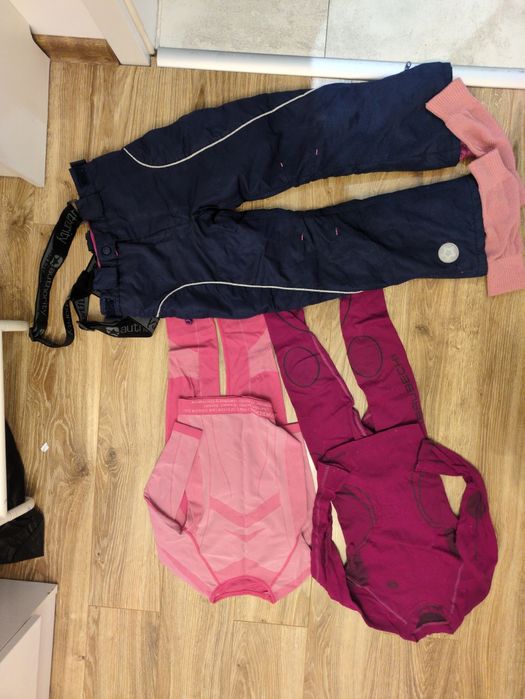 Zestaw spodnie narciarskie bielizna termiczna termoaktywna komplet 128