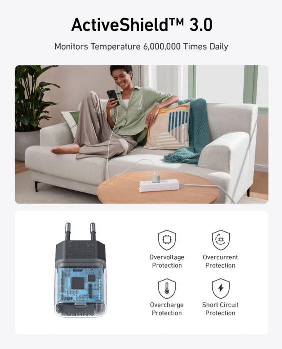 Зарядний пристрій Anker Nano USB C Charger 30W White/Black/Blue/Green