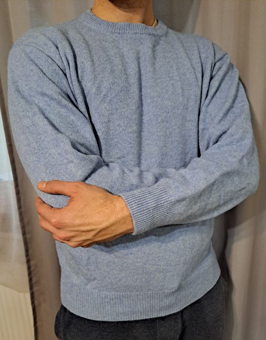 Błękitny wełniany sweter Citta Di Milano XL