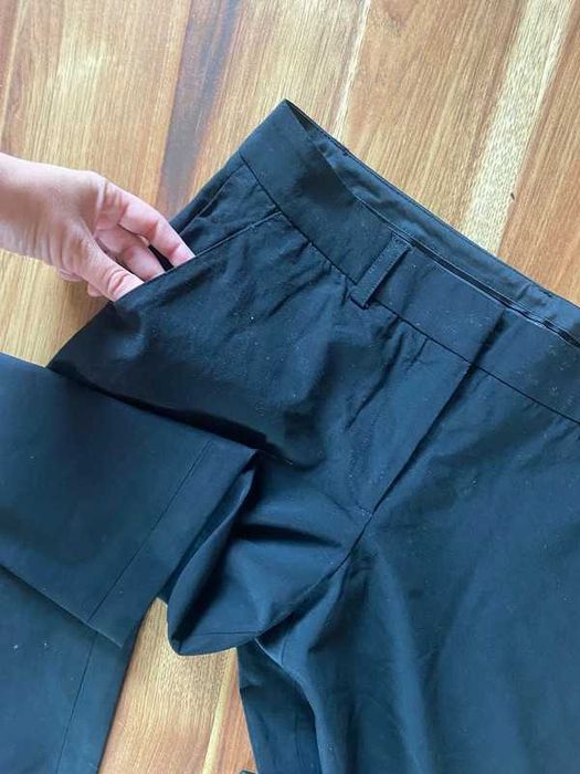 Dkny mercer eleganckie spodnie s m 36 czarne materiał proste Basic