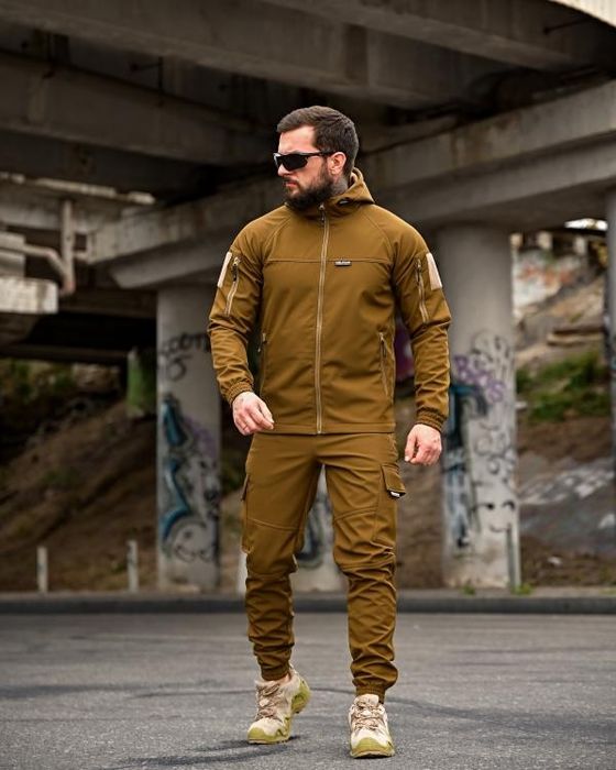 SOFTSHELL утеплений на флісові тактичний костюм софтшел Oblivion кайот