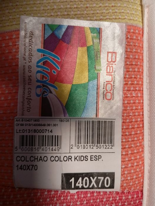 Colchão 140x70 viscoelástico + acessórios