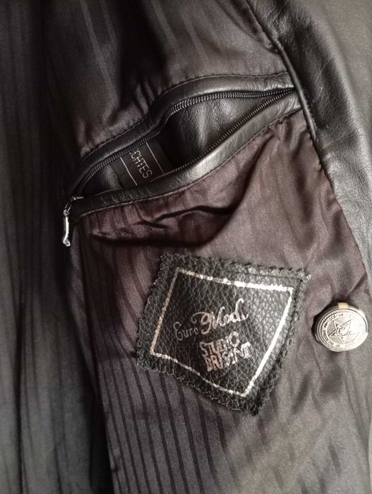 Плащ чоловічий довгий,теляча шкіра 5×5,розм.52,Euro Mod Studio Brisant