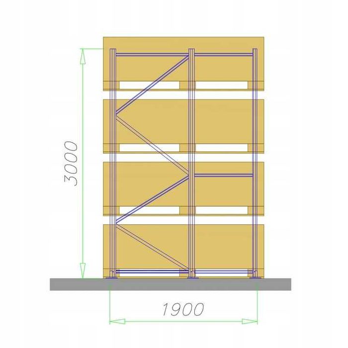 Regał magazynowy B10 do blach / płyt meblowych - paletowe przemysłowe