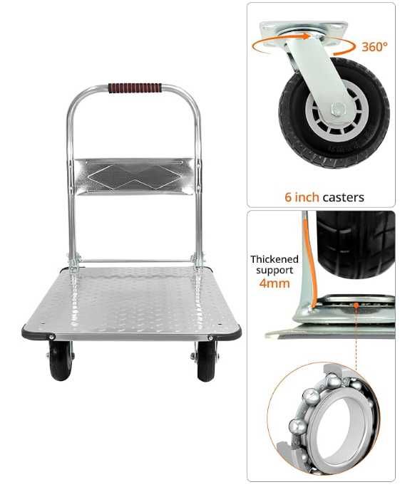 Wózek platforma udźwig do 1000 kg gumowe koła