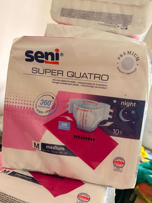 Seni super quatro medium pieluchomajtki M 10szt x 14 paczek