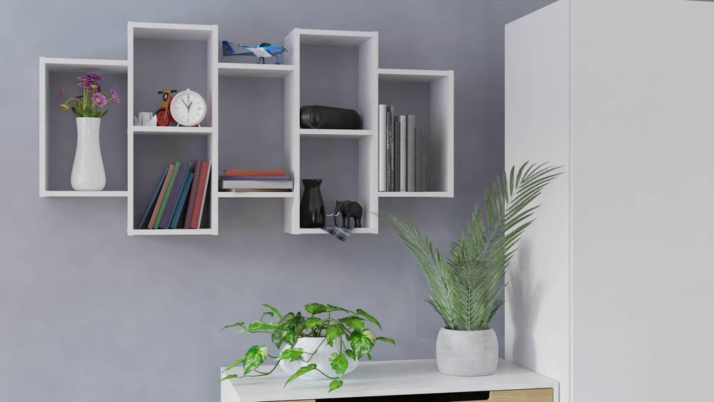 Regał Wiszący BILBAO 7.0 Ścienny Półki BIEL MAT