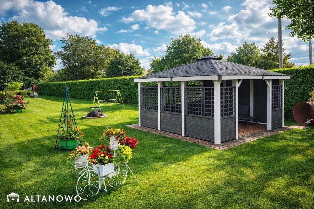 Altana ogrodowa drewniana 3x3 altany nowoczesna producent transport