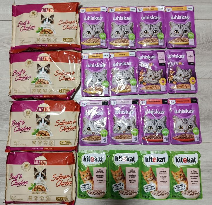 Продам корм Whiskas,Araton,Kiteket